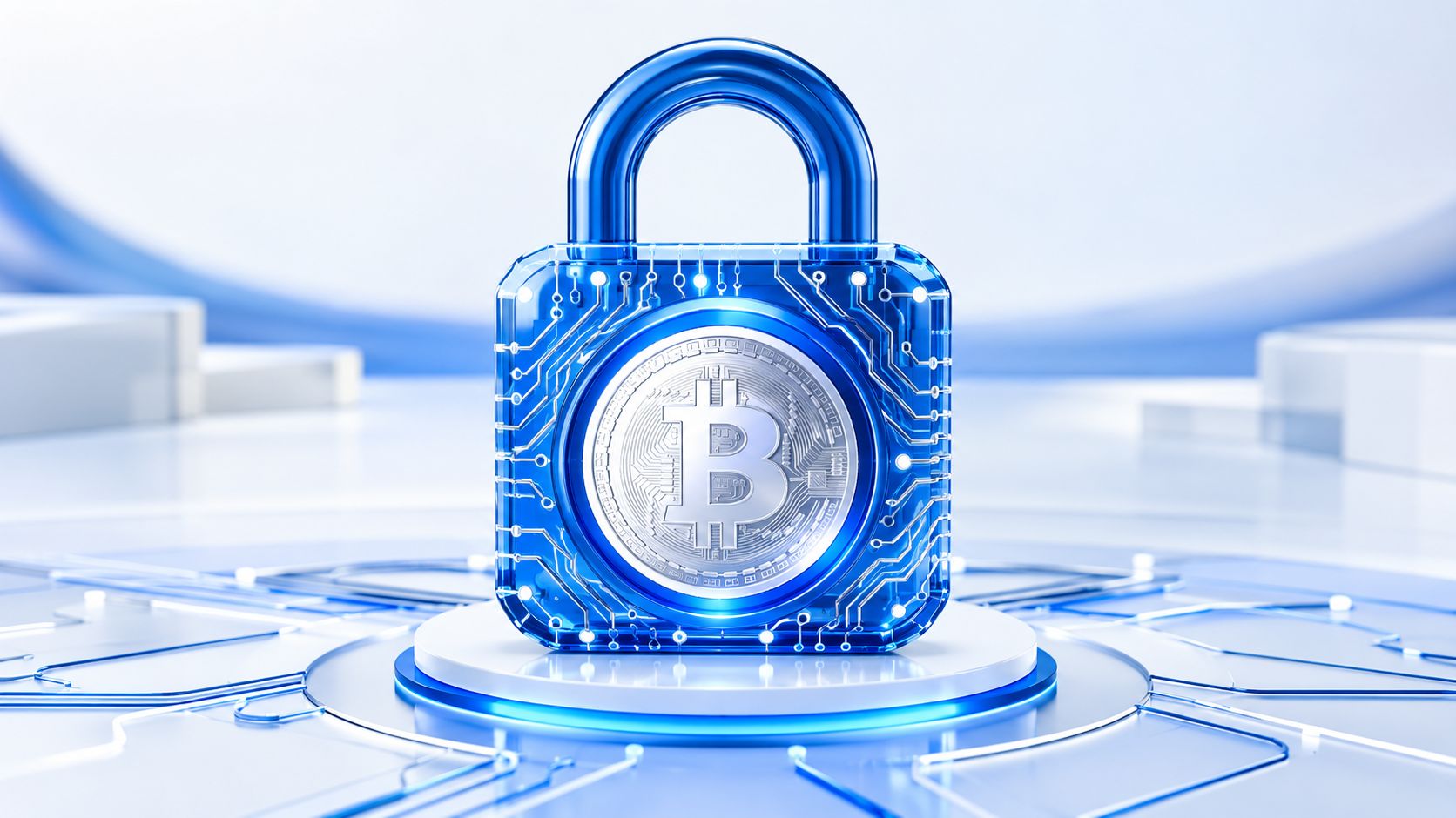 Digital padlock made of circuits protecting a crypto coin